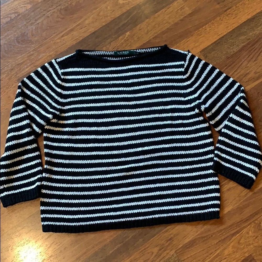 Black and white chunky sweater